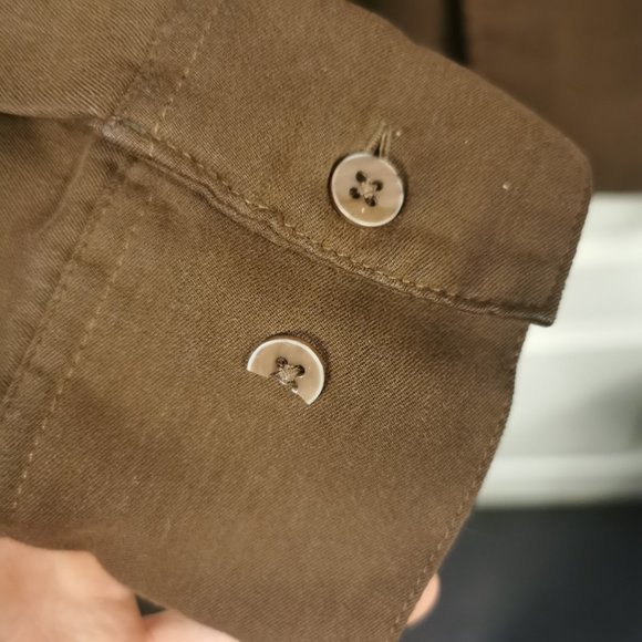 Men's Suede-Microfiber Long-Sleeve Button Up - Picture 4 of 8